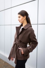 Демисезонное пальто Mila Nova ПВ-397 шоколад — изображение 5