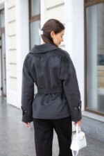 Демисезонное пальто Mila Nova ПВ-397 графит — изображение 3