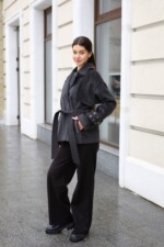 Демисезонное пальто Mila Nova ПВ-397 графит — изображение 4