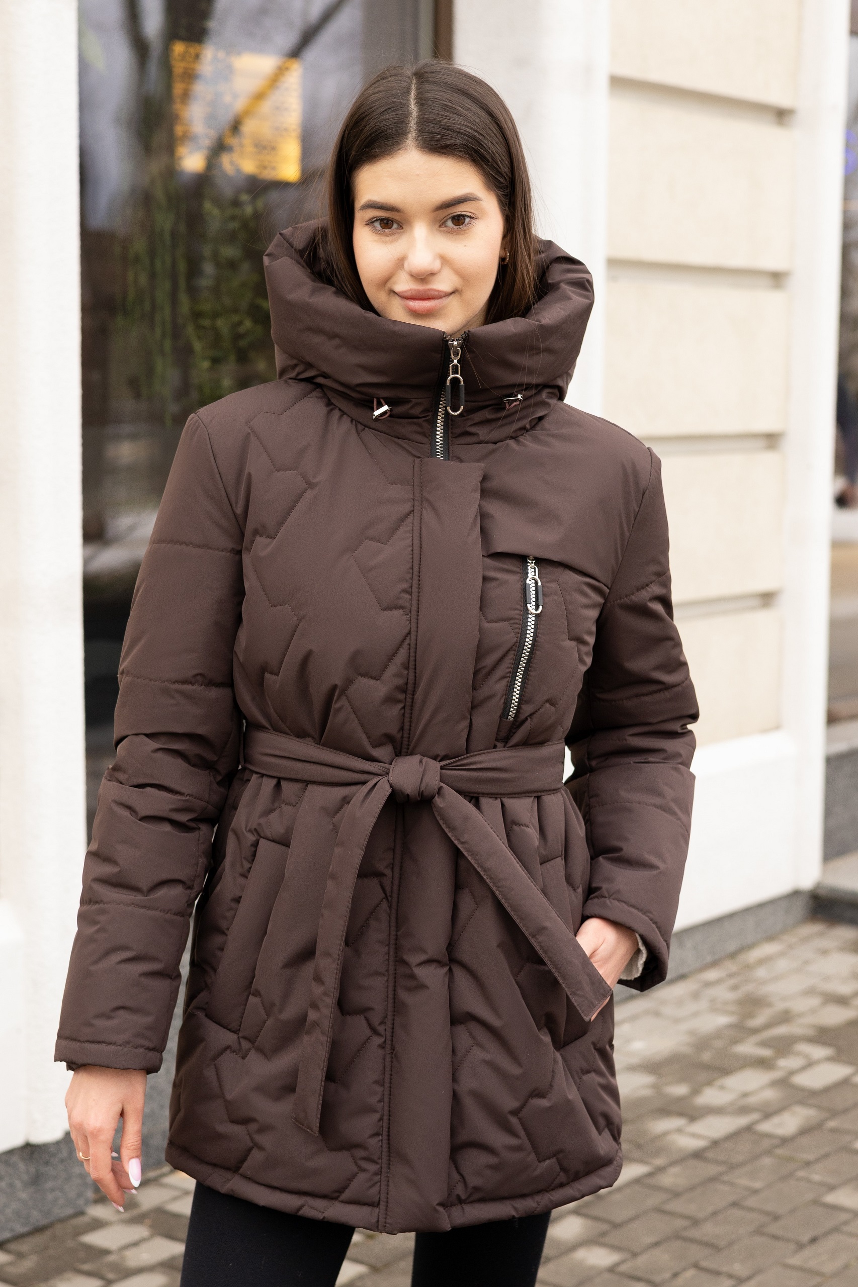Демисезонная куртка Mila Nova К-320 темно-шоколадный