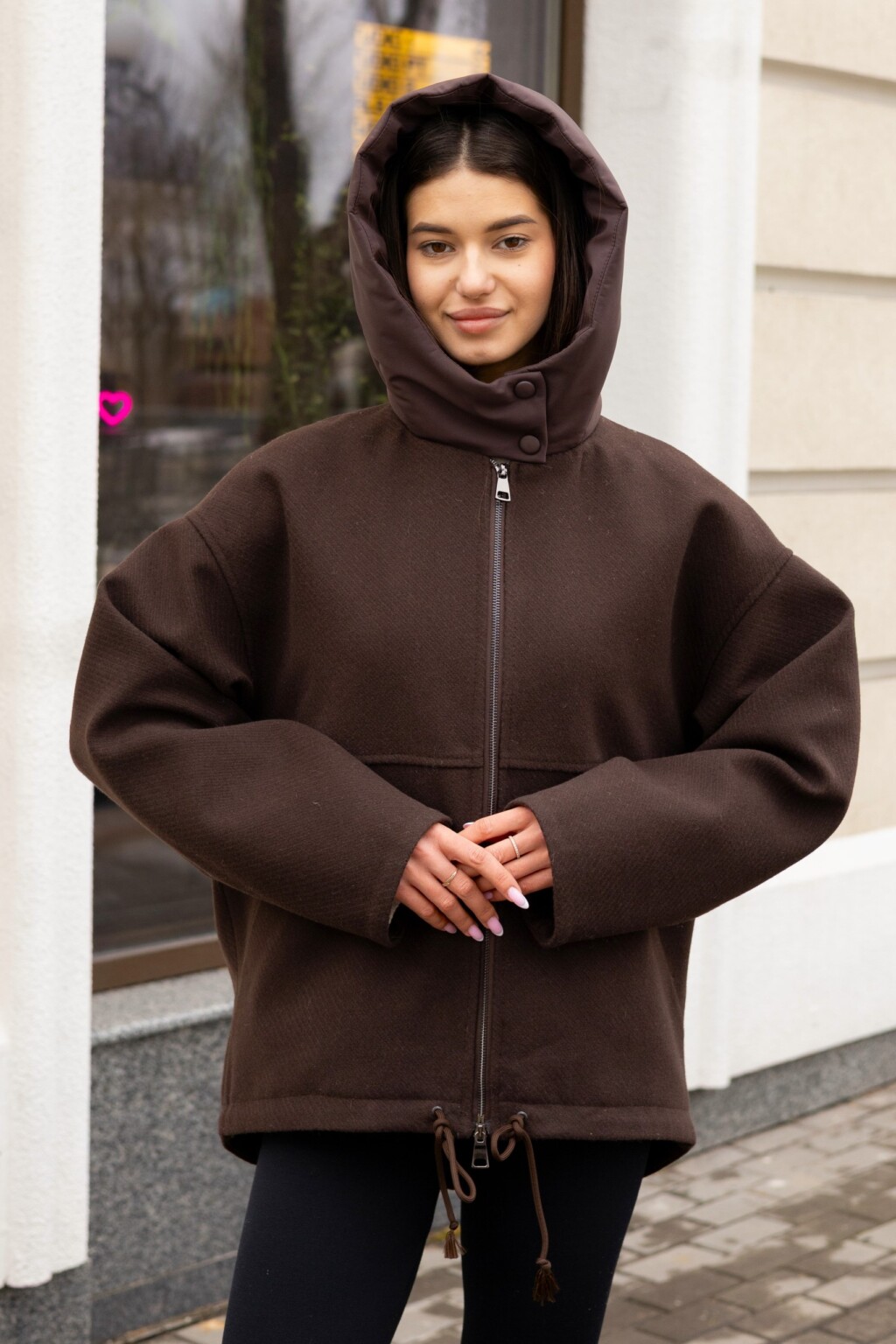 Демисезонная куртка Mila Nova К-356 шоколад — изображение 2