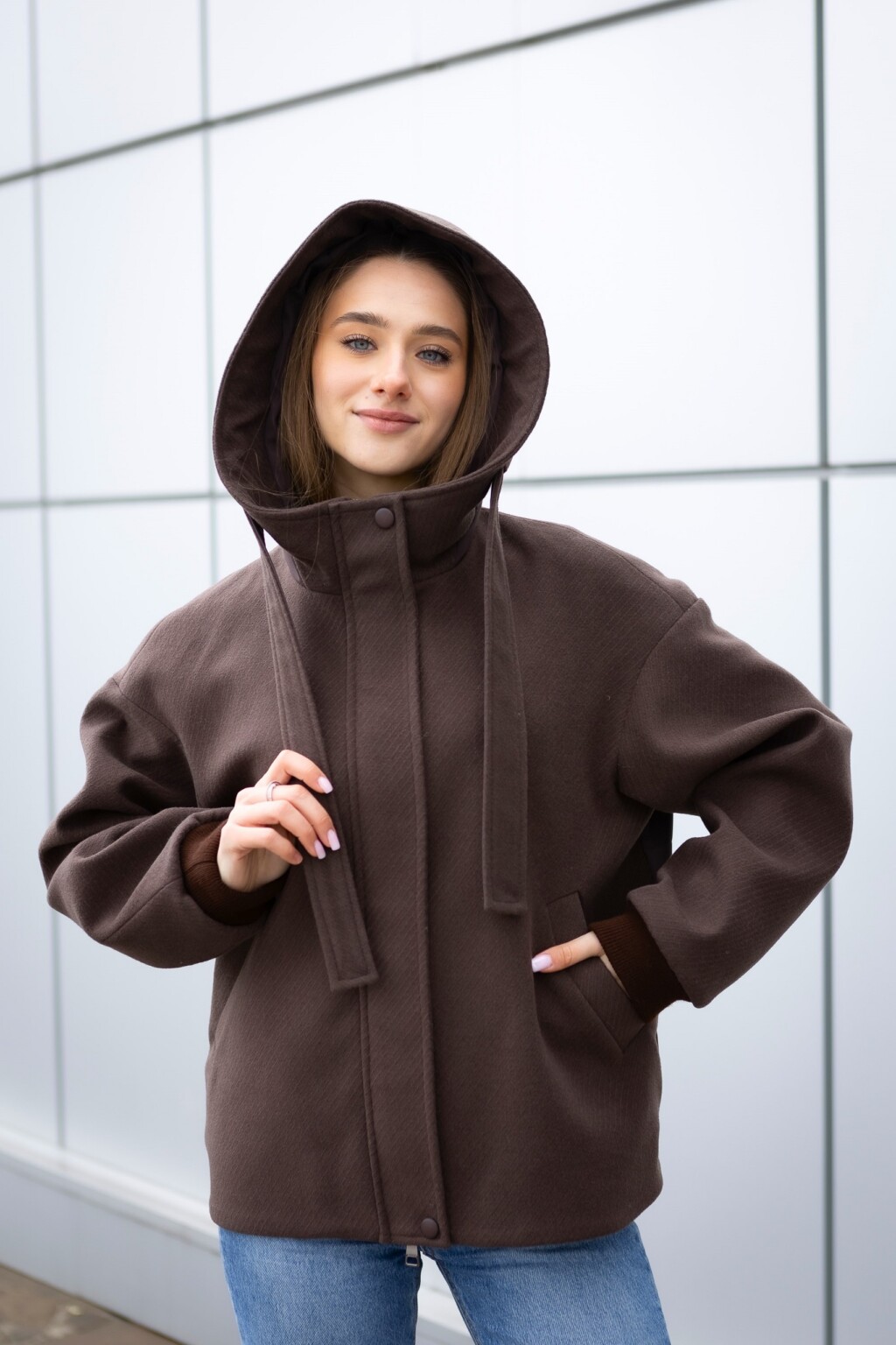 Демисезонный бомбер Mila Nova К-368 шоколад — изображение 5