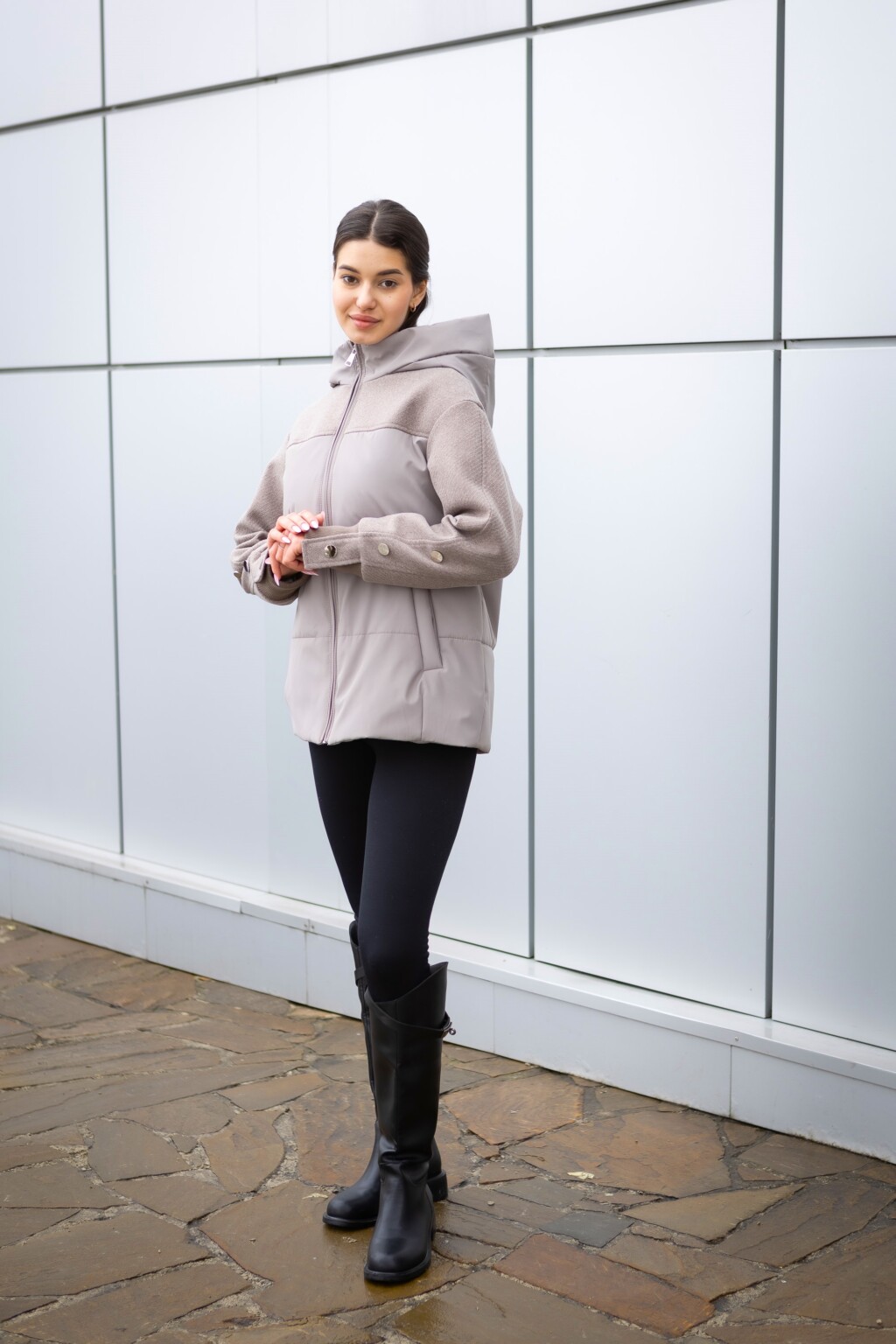 Демисезонная куртка Mila Nova К-379 капучино — изображение 3