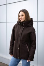 Демисезонная куртка Mila Nova К-381 шоколад — изображение 4