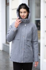 Демисезонная куртка Mila Nova К-381 серый — изображение 2