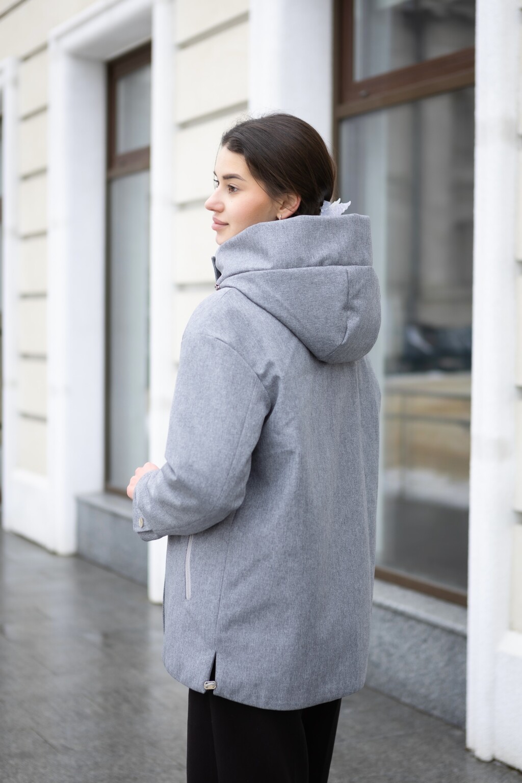 Демисезонная куртка Mila Nova К-381 серый — изображение 5