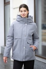 Демисезонная куртка Mila Nova К-381 серый — изображение 6