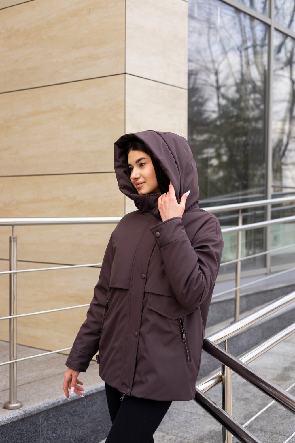 Демисезонная куртка Mila Nova К-381темно- шоколадный — изображение 3