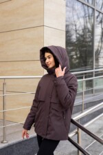 Демисезонная куртка Mila Nova К-381темно- шоколадный — изображение 3