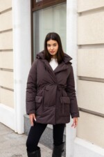 Демисезонная куртка Mila Nova К-382 шоколад — изображение 3