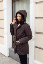 Демисезонная куртка Mila Nova К-382 шоколад — изображение 5