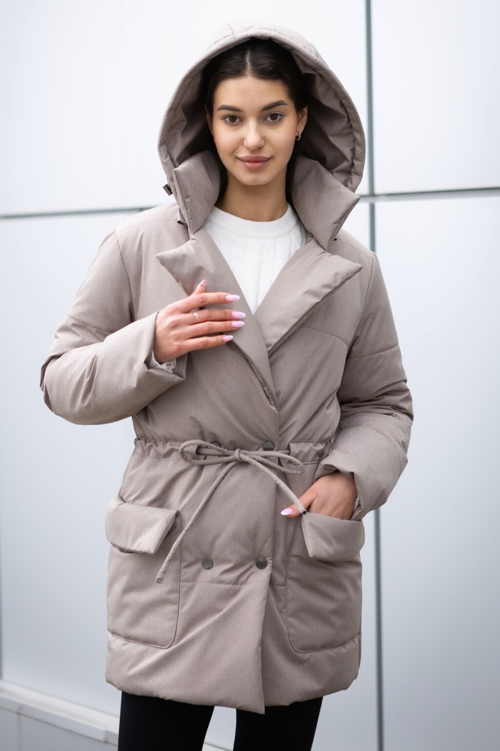 Демисезонная куртка Mila Nova К-382 капучино — изображение 2