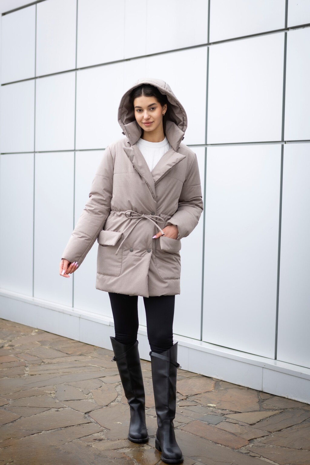 Демисезонная куртка Mila Nova К-382 капучино — изображение 4