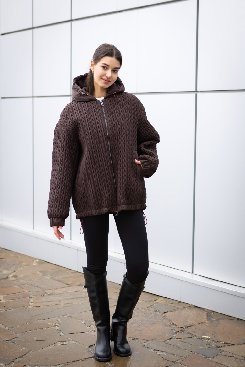 Демисезонная куртка Mila Nova К-391 шоколад — изображение 4