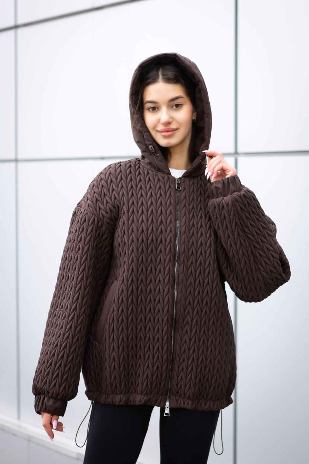 Демисезонная куртка Mila Nova К-391 шоколад — изображение 3