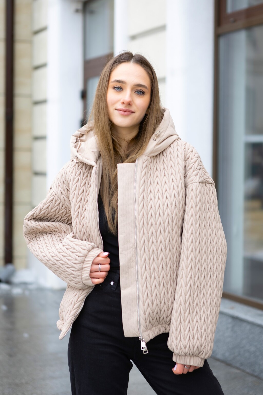 Демисезонная куртка Mila Nova К-391 кор бежевый — изображение 4