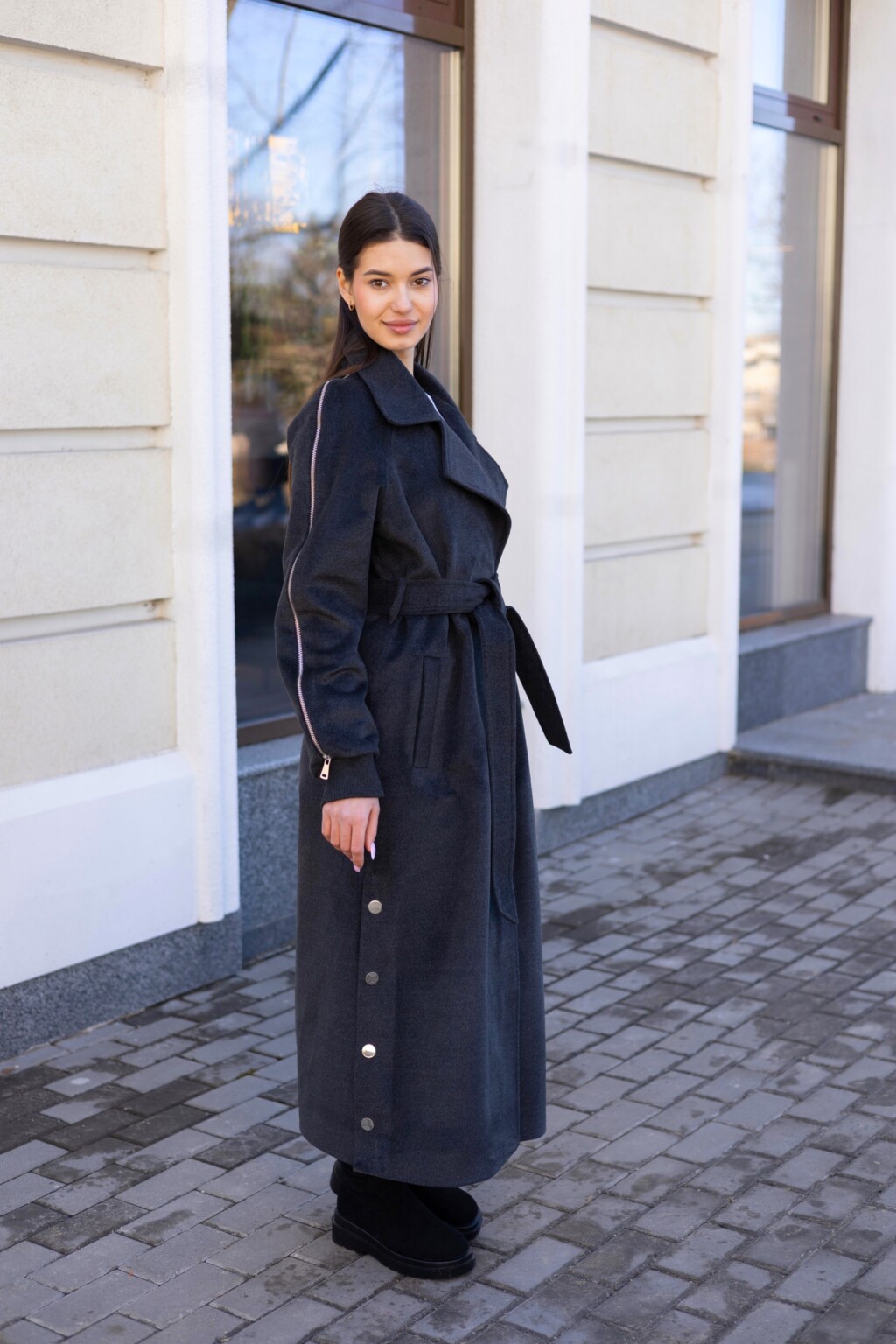 Демисезонное пальто Mila Nova ПВ-384 графит — изображение 2