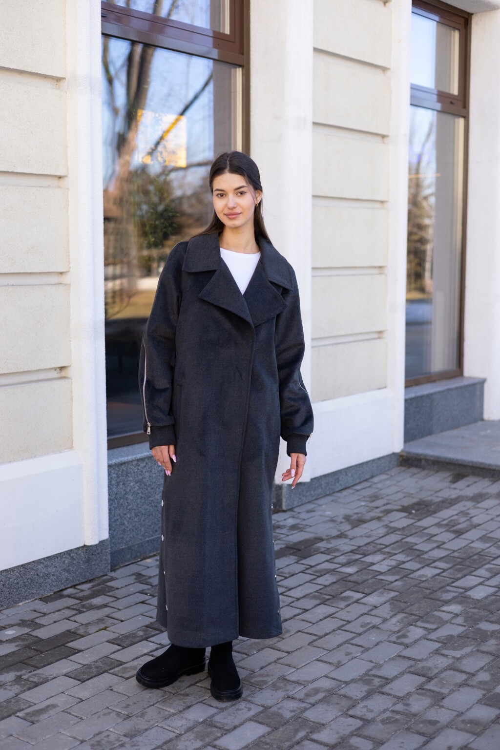 Демисезонное пальто Mila Nova ПВ-384 графит — изображение 6