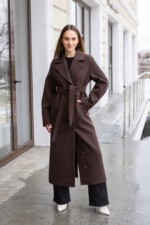 Демисезонное пальто Mila Nova ПВ-392в шоколад