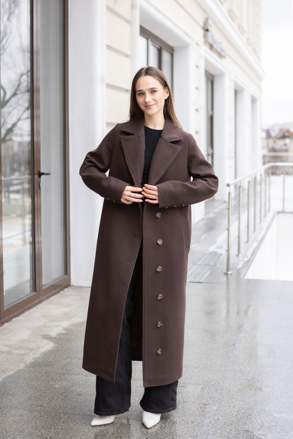Демисезонное пальто Mila Nova ПВ-392в шоколад — изображение 2