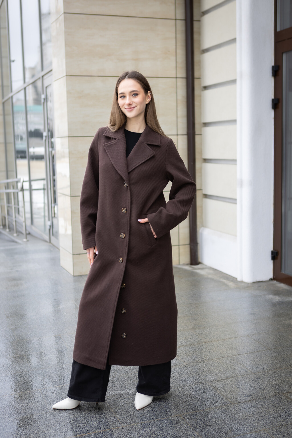 Демисезонное пальто Mila Nova ПВ-392в шоколад — изображение 5