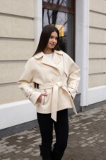 Демисезонное пальто Mila Nova ПВ-397 белый — изображение 3