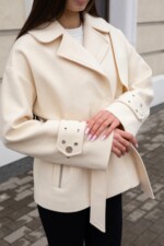 Демисезонное пальто Mila Nova ПВ-397 белый — изображение 5