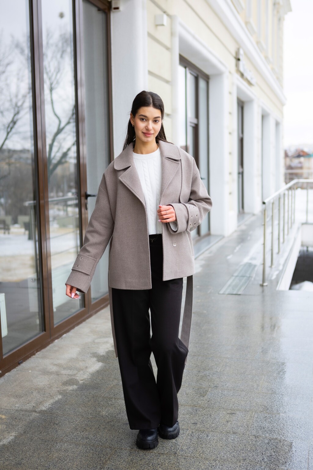 Демисезонное пальто Mila Nova ПВ-397 капучино — изображение 4