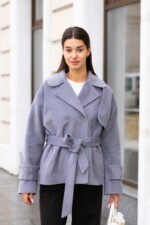 Демисезонное пальто Mila Nova ПВ-397 светло- серый