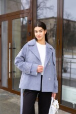 Демисезонное пальто Mila Nova ПВ-397 светло- серый — изображение 4