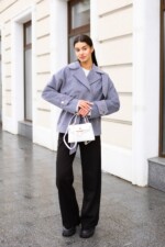 Демисезонное пальто Mila Nova ПВ-397 светло- серый — изображение 5