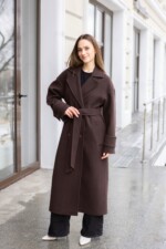 Демисезонное пальто Mila Nova ПВ-398 шоколад