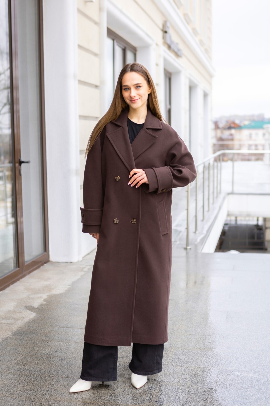 Демисезонное пальто Mila Nova ПВ-398 шоколад — изображение 4