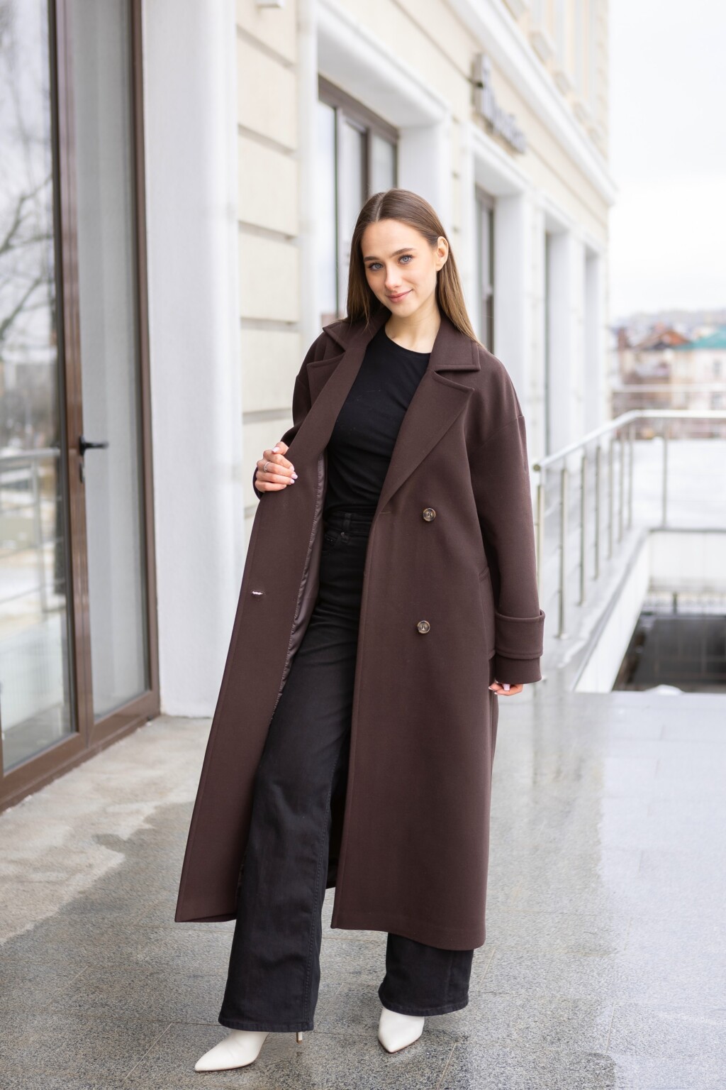 Демисезонное пальто Mila Nova ПВ-398 шоколад — изображение 5