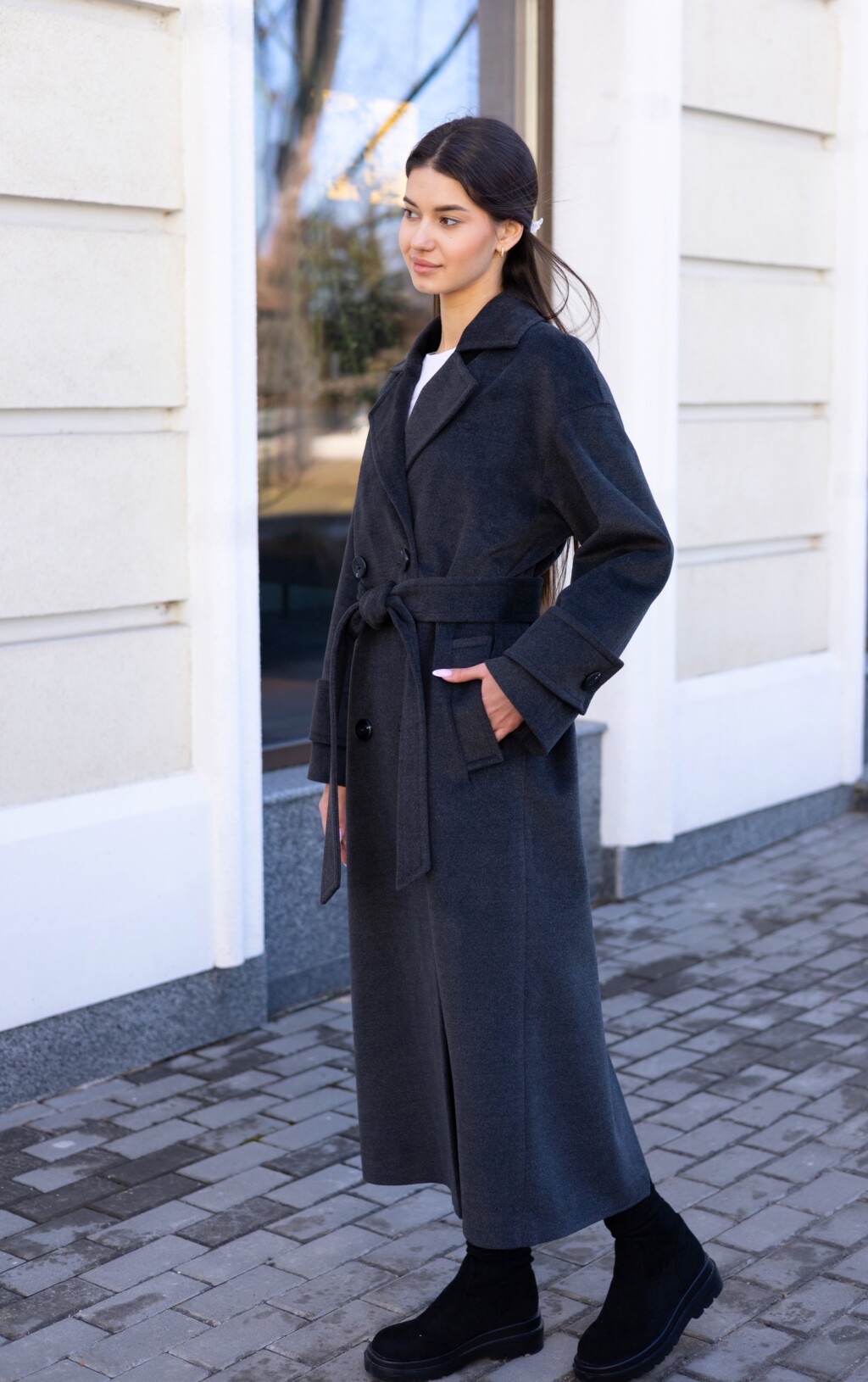 Демисезонное пальто Mila Nova ПВ-398 графит — изображение 2