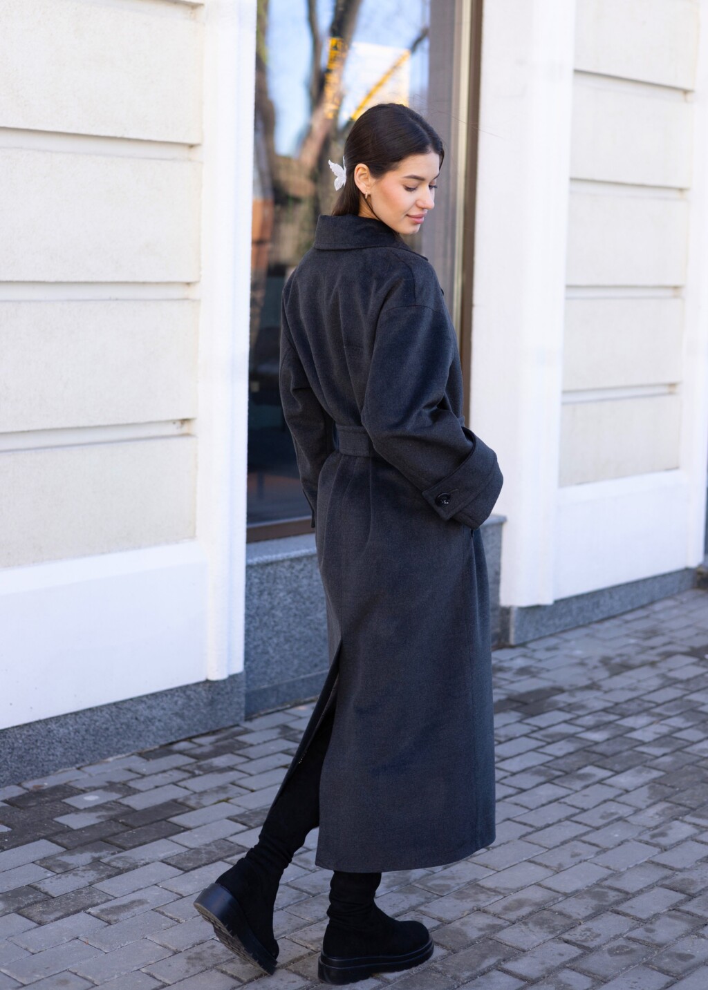 Демисезонное пальто Mila Nova ПВ-398 графит — изображение 3