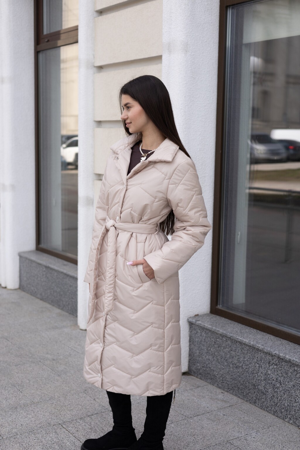 Демисезонный Плащ  Mila Nova ПВ-399 бежевый — изображение 4