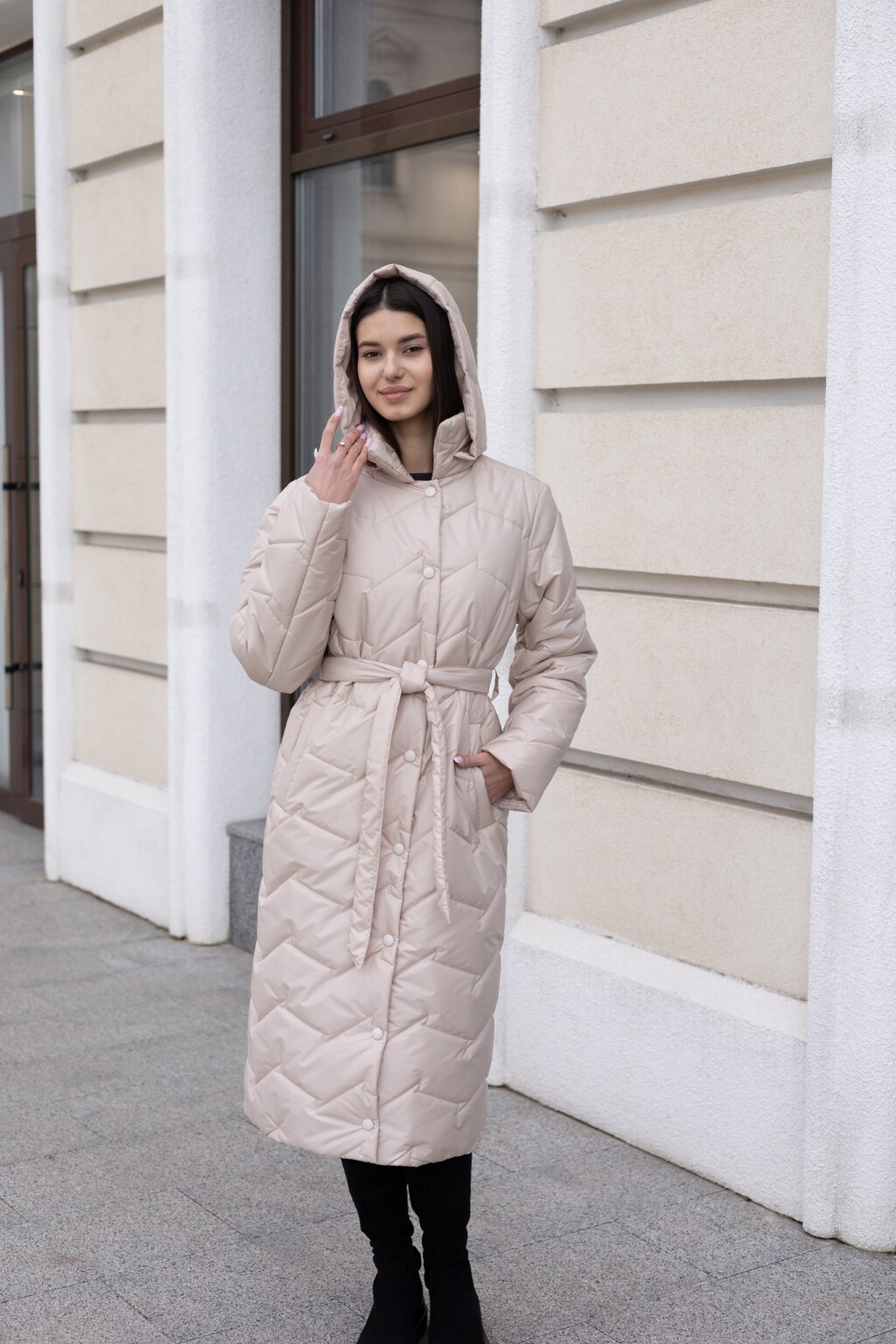 Демисезонный Плащ  Mila Nova ПВ-399 бежевый — изображение 8