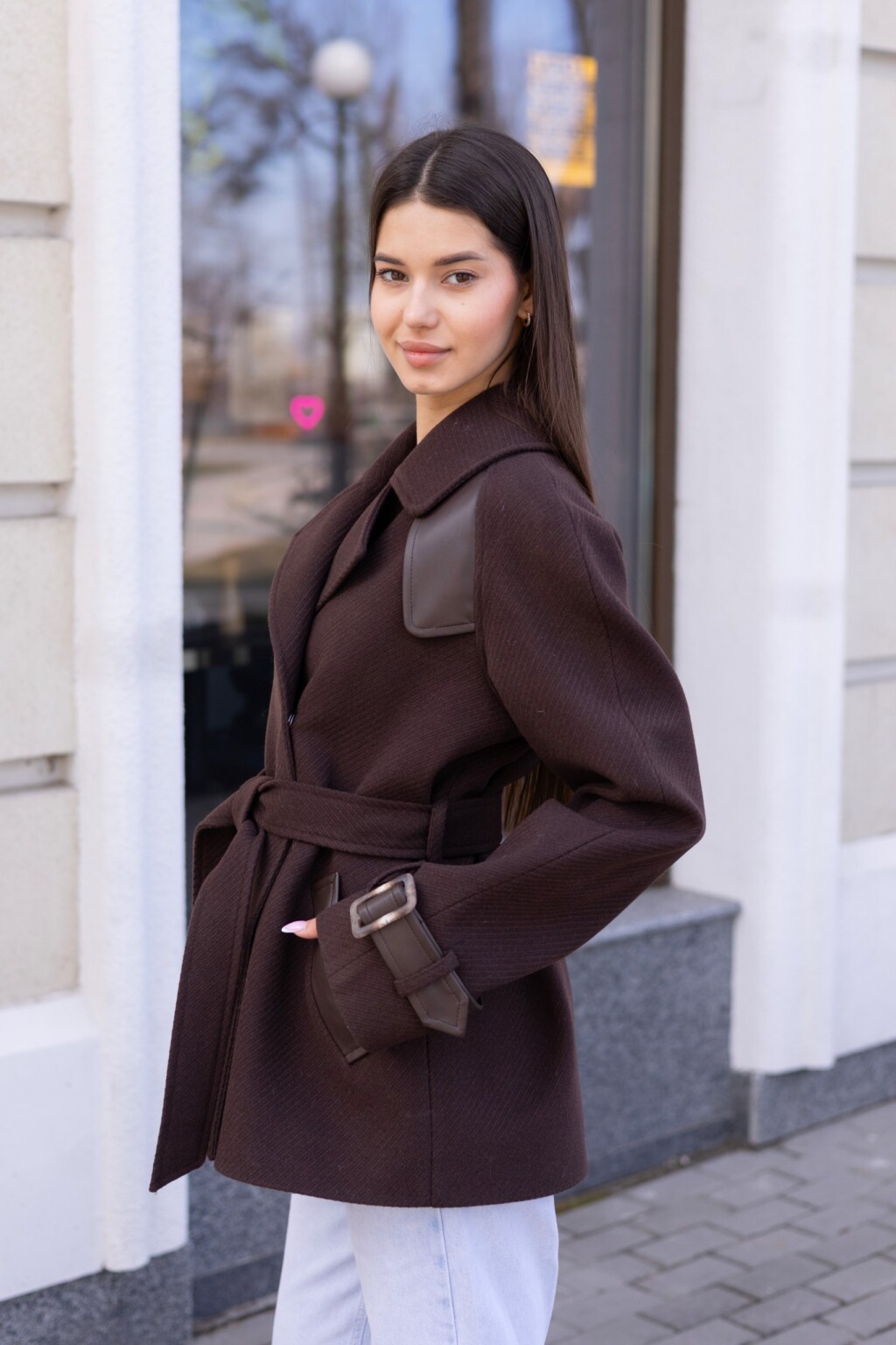 Демисезонное пальто Mila Nova ПВ-401 шоколад — изображение 2