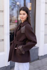 Демисезонное пальто Mila Nova ПВ-401 шоколад — изображение 2