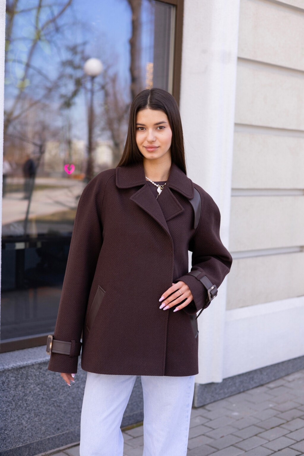 Демисезонное пальто Mila Nova ПВ-401 шоколад — изображение 5