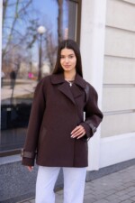 Демисезонное пальто Mila Nova ПВ-401 шоколад — изображение 5