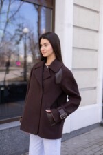 Демисезонное пальто Mila Nova ПВ-401 шоколад — изображение 6