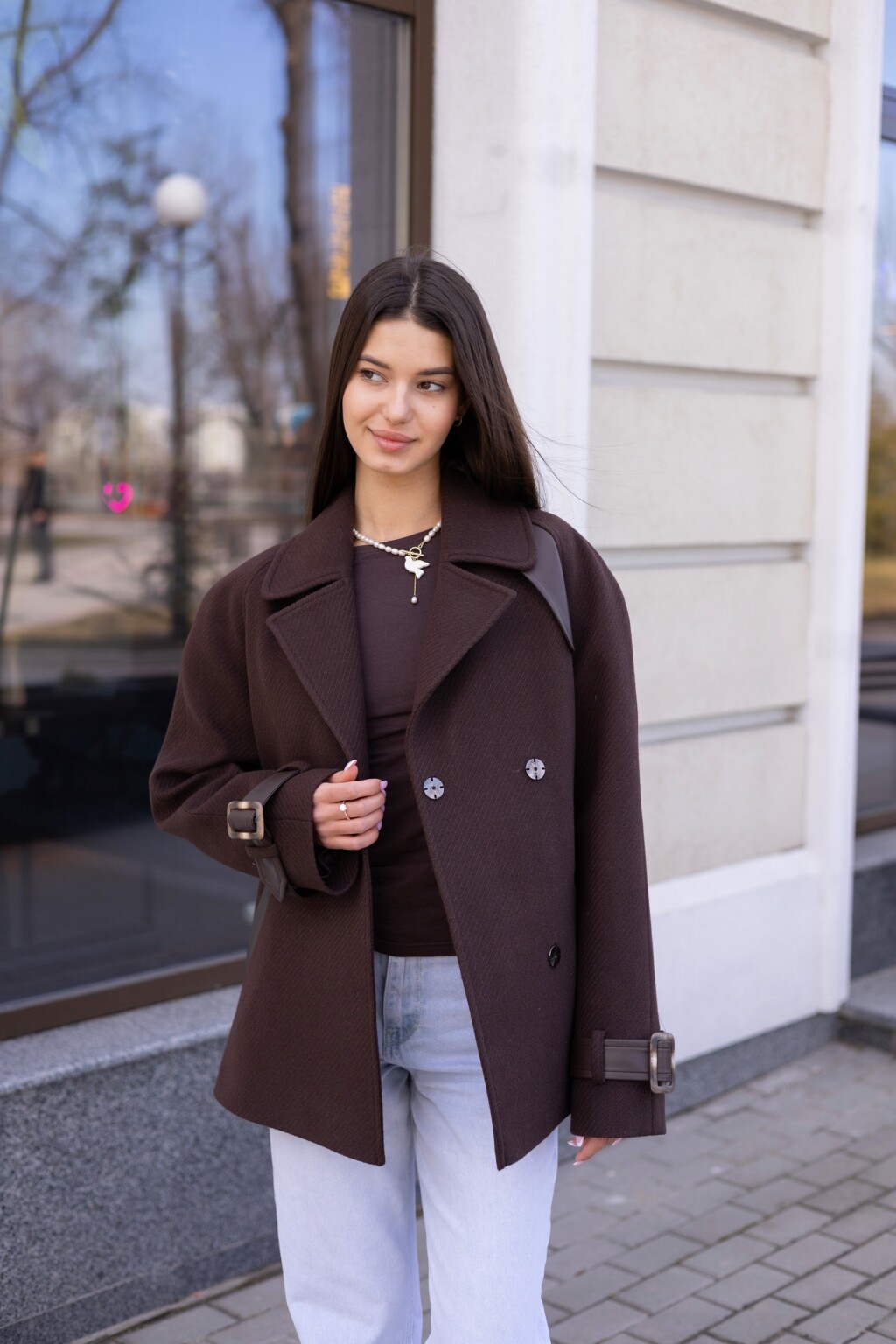 Демисезонное пальто Mila Nova ПВ-401 шоколад — изображение 7