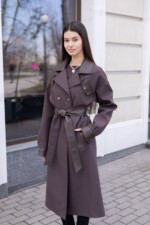 Демисезонный Тренч Mila Nova Q-111 шоколад — изображение 3
