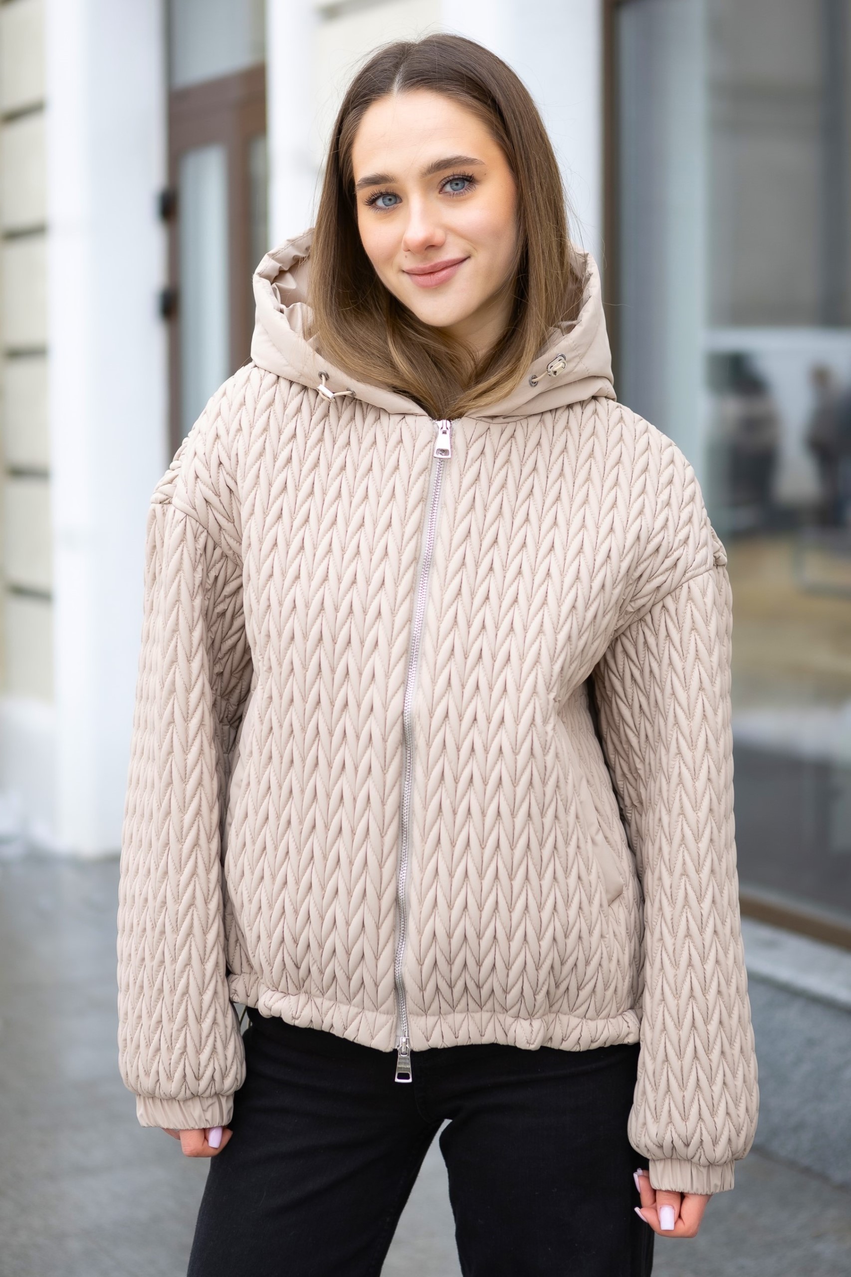 Демисезонная куртка Mila Nova К-391 кор бежевый