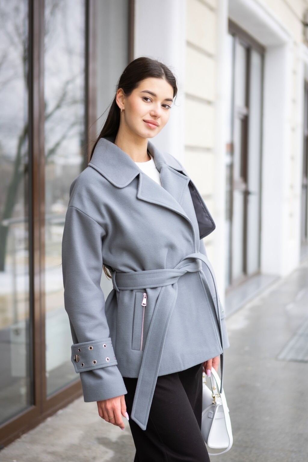 Демисезонное пальто Mila Nova  ПВ-397 серый — изображение 2