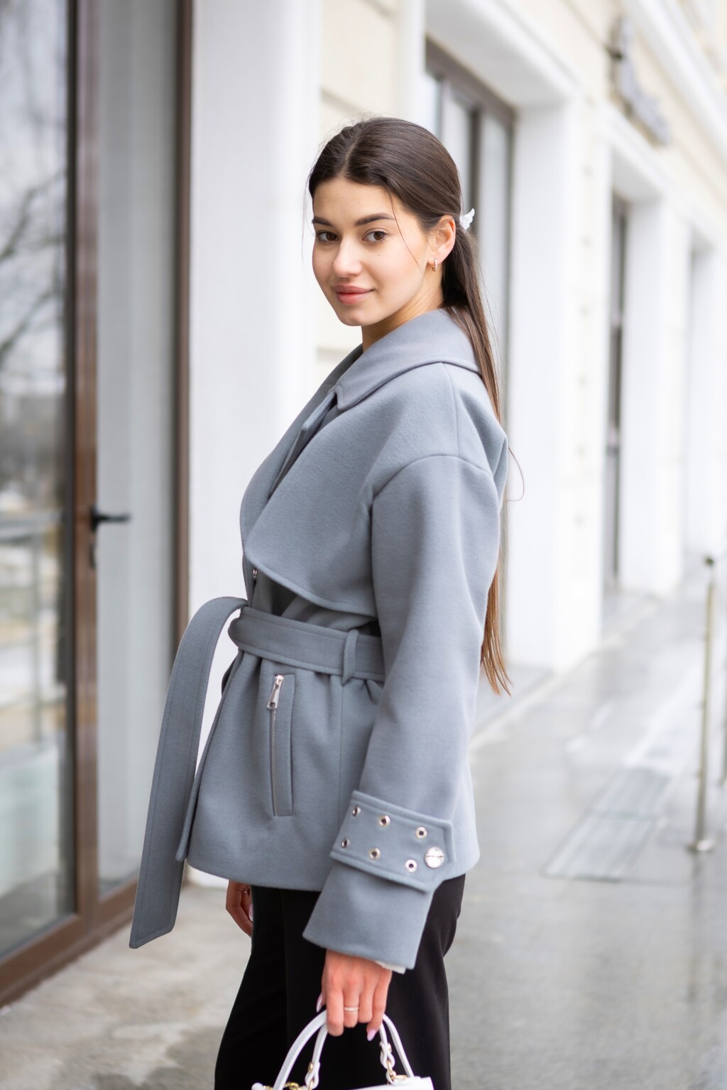 Демисезонное пальто Mila Nova  ПВ-397 серый — изображение 3