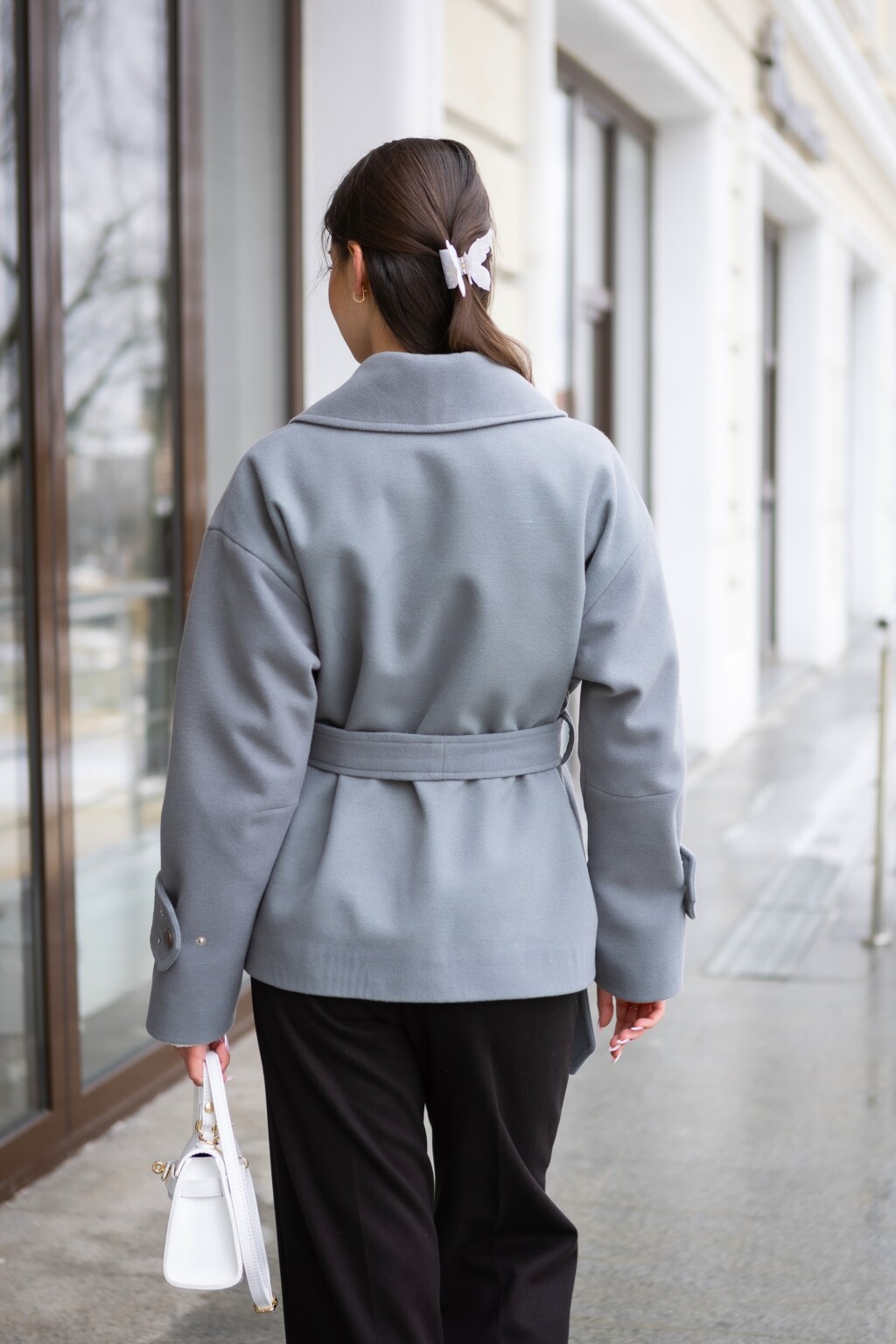 Демисезонное пальто Mila Nova  ПВ-397 серый — изображение 4