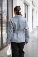 Демисезонное пальто Mila Nova  ПВ-397 серый — изображение 4